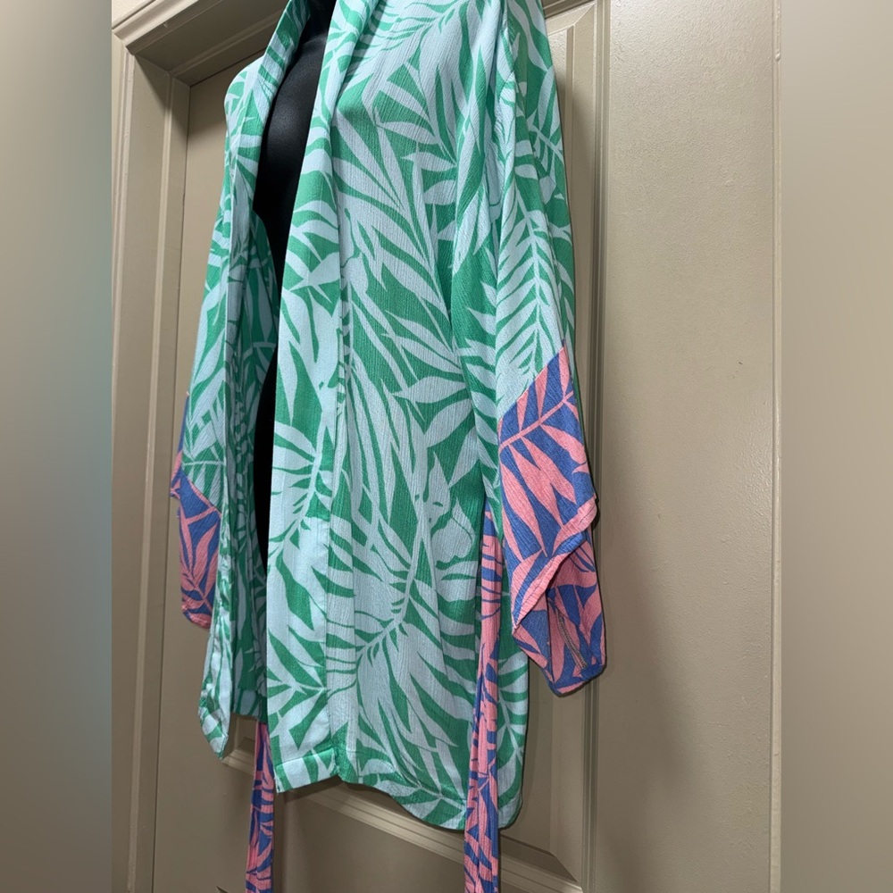 Billabong Loveland Tropical Green Kimono Cover-Up for Women size Small - Picture 11 of 13